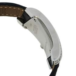 Pre Owned Yves Saint Laurent Black Stainless Steel Diamonds Rive Gauche Women's Wristwatch 17 mm