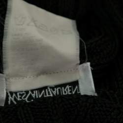Yves Saint Laurent Variation Black Knit Short Sleeve Top M