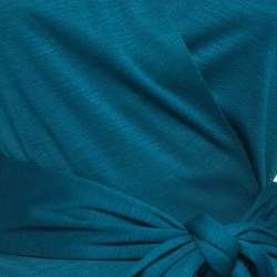 Yves Saint Laurent Variation Teal Blue Jersey Wrap Cardigan M