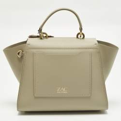 Pre Owned Zac Zac Posen Eartha Medium Smoke Ember Leather Top Handle Bag