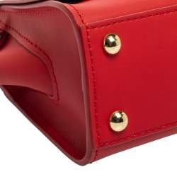 Zac Posen Red Leather Mini Eartha Top Handle Bag