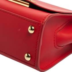 Zac Posen Red Leather Mini Eartha Top Handle Bag