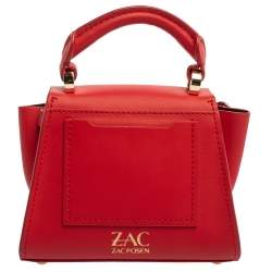 Zac Posen Red Leather Mini Eartha Top Handle Bag