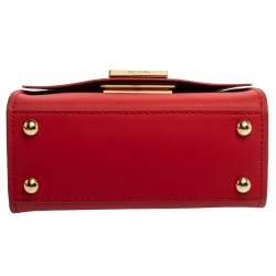 Zac Posen Red Leather Mini Eartha Top Handle Bag