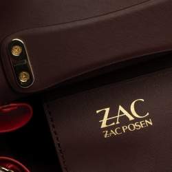 Zac Posen Red Leather Mini Eartha Top Handle Bag