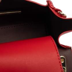 Zac Posen Red Leather Mini Eartha Top Handle Bag