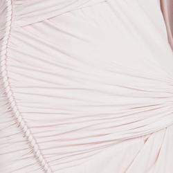 Pre Owned Zac Posen Blush Pink Knit Draped Cord Detail Sleeveless Gown S