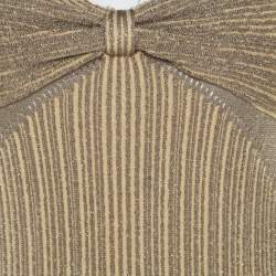 Zac Posen Metallic Peforated Knit Fit and Flare Sleeveless Dress M
