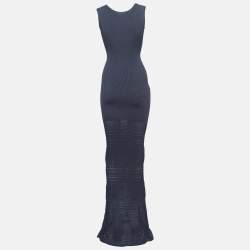 Zac Posen Slate Blue Knit Sleeveless Maxi Dress XS