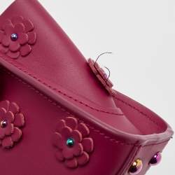 Pre Owned Zac Posen Magenta Leather Mini Eartha Iconic Top Handle Bag