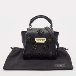 Zac Posen Navy Blue Leather Mini Eartha Iconic Top Handle Bag