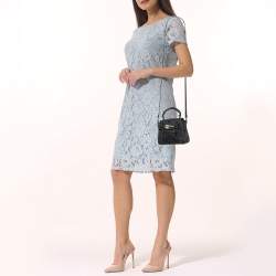 Zac Posen Navy Blue Leather Mini Eartha Iconic Top Handle Bag