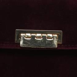 مملوكة مسبقًا Zac Posen Eartha Mini Burgundy Velvet Top Handle Bag