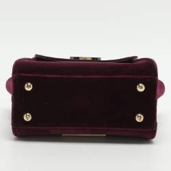 مملوكة مسبقًا Zac Posen Eartha Mini Burgundy Velvet Top Handle Bag