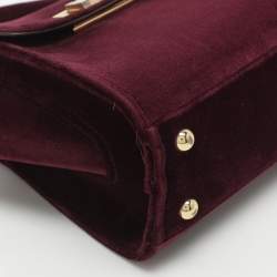مملوكة مسبقًا Zac Posen Eartha Mini Burgundy Velvet Top Handle Bag