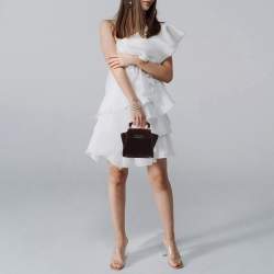 مملوكة مسبقًا Zac Posen Eartha Mini Burgundy Velvet Top Handle Bag