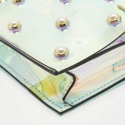 Pre Owned حقيبة كتف زاك بوسن بي في سي لؤلؤية متألقة بحبات اللؤلؤ إيراثيت