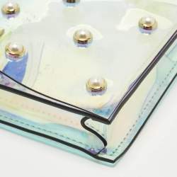 Pre Owned حقيبة كتف زاك بوسن بي في سي لؤلؤية متألقة بحبات اللؤلؤ إيراثيت