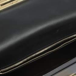 Zac Posen Black/White Gingham Straw and Leather Earthette Clutch