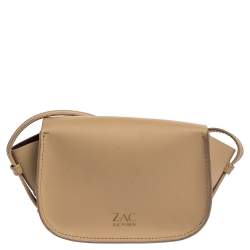 Zac Posen Beige Leather Eartha Saddle Shoulder Bag