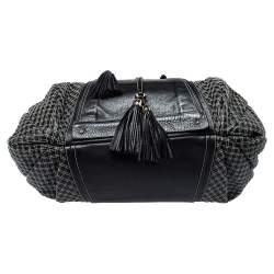 Pre Owned Zac Posen Black/White Leather Beatrice Hobo