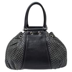 Pre Owned Zac Posen Black/White Leather Beatrice Hobo