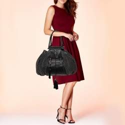 Pre Owned Zac Posen Black/White Leather Beatrice Hobo