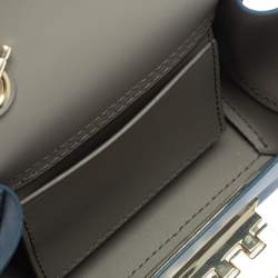 Pre Owned ZAC Zac Posen Dark Blue Leather Mini Faux Pearl Eartha Crossbody Bag