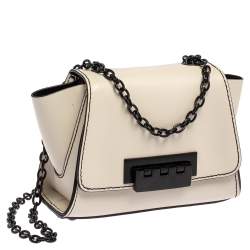 Pre Owned Zac Posen Cream Leather Small Eartha Crossbody Bag