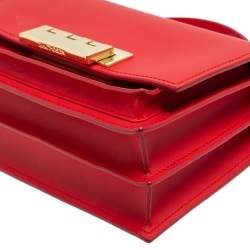 Pre Owned حقيبة زاك بوزن أرثا شيك جلد أحمر بيد علوية