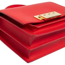 Pre Owned حقيبة زاك بوزن أرثا شيك جلد أحمر بيد علوية