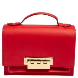 Pre Owned Zac Posen Red Leather Eartha Chic Top Handle Bag