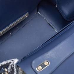 مملوكة مسبقًا حقيبة يد علوية زاك بوزن إرثا جلد ودنيم أزرق