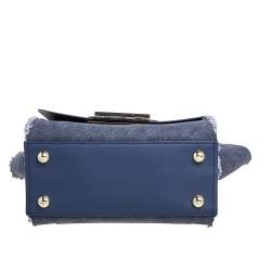 مملوكة مسبقًا حقيبة يد علوية زاك بوزن إرثا جلد ودنيم أزرق