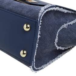 مملوكة مسبقًا حقيبة يد علوية زاك بوزن إرثا جلد ودنيم أزرق