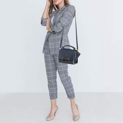 مملوكة مسبقًا حقيبة يد علوية زاك بوزن إرثا جلد ودنيم أزرق