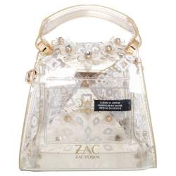 Pre Owned حقيبة زاك بوزن إيارثا بلاستيك مشمع شفاف مزخرف حلية موردة سيد علوية صغيرة