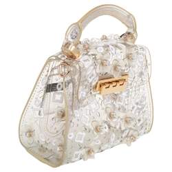 Pre Owned حقيبة زاك بوزن إيارثا بلاستيك مشمع شفاف مزخرف حلية موردة سيد علوية صغيرة