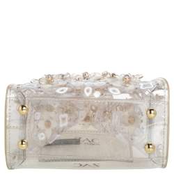 Pre Owned حقيبة زاك بوزن إيارثا بلاستيك مشمع شفاف مزخرف حلية موردة سيد علوية صغيرة