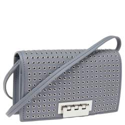 Zac Posen Grey Leather Flap Shoulder Bag