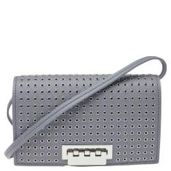 Zac Posen Grey Leather Flap Shoulder Bag