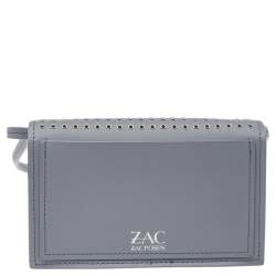 Zac Posen Grey Leather Flap Shoulder Bag