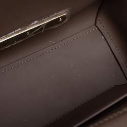 Pre Owned Zac Posen Dark Beige Floral Applique Leather Eartha Top Handle Bag