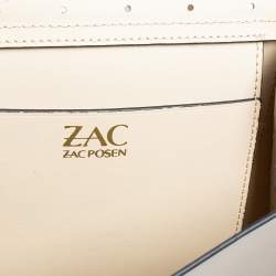 Zac Posen Cream Perforated Leather Eartha Top Handle Bag