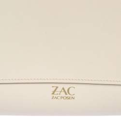 Zac Posen Cream Perforated Leather Eartha Top Handle Bag