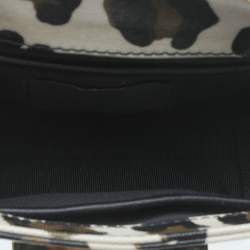 Zac Posen White Leopard Print Coated Canvas Mini Eartha Shoulder Bag