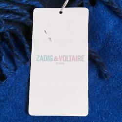 Zadig & Voltaire Blue Rhythm Intarsia Wool Blend Reversible Elliot Scarf 