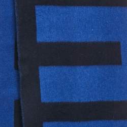 Zadig & Voltaire Blue Rhythm Intarsia Wool Blend Reversible Elliot Scarf 