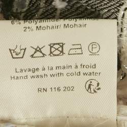 Pre Owned Zadig & Voltaire White Wool Blend Tanael Beads Scarf