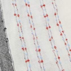 Pre Owned Zadig & Voltaire White Wool Blend Tanael Beads Scarf